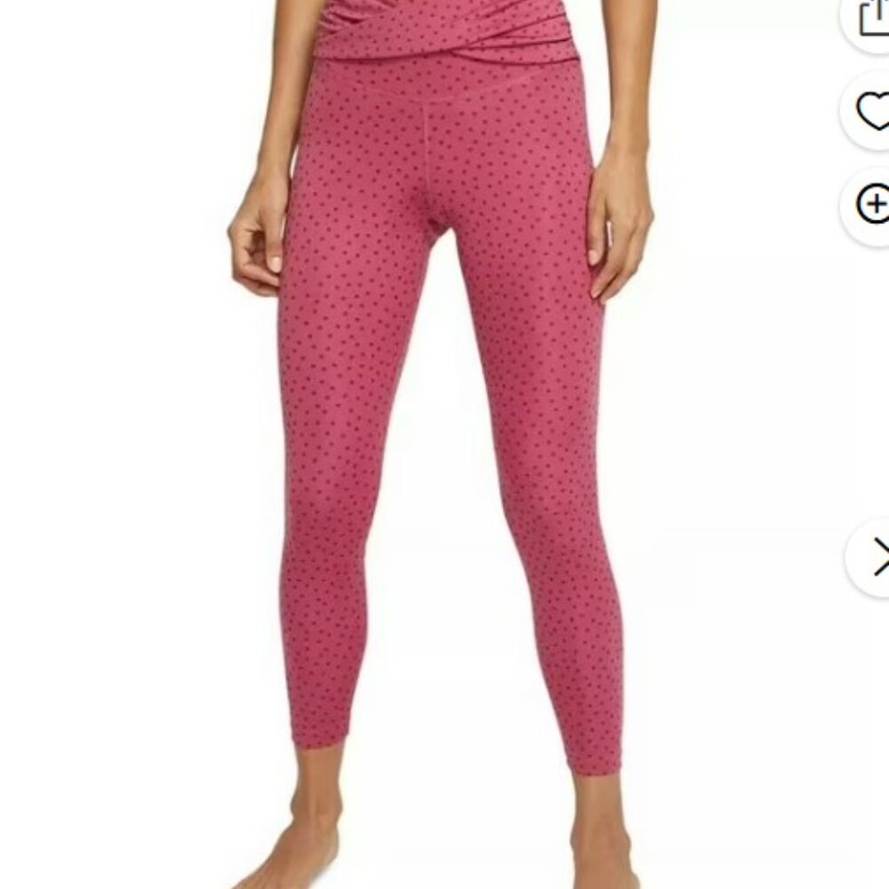 Nike Yoga Leggings Women's Pink Polka Dot CZ9144-633 - Size S